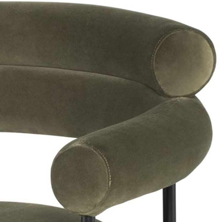 Nordic Style Upholstered Open Arm Dining Chair in Matte Finish Clearhalo 'Dining Chairs' 'Dining Tables & Seating' 'dining_chair' 'furn' 'furn_dining_chair' 'Furniture' 'Kitchen & Dining Furniture' 1200x1200_2c50221b-28c3-46b3-ac0e-a53769e3bdcf