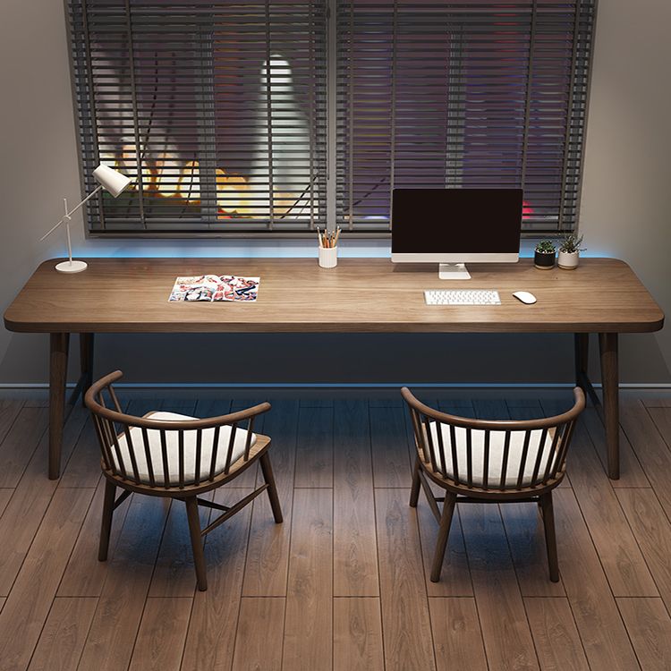 Modern Solid Wood Office Desk 29.53 "Tall Rectangle Writing Desk met H-vormige basis