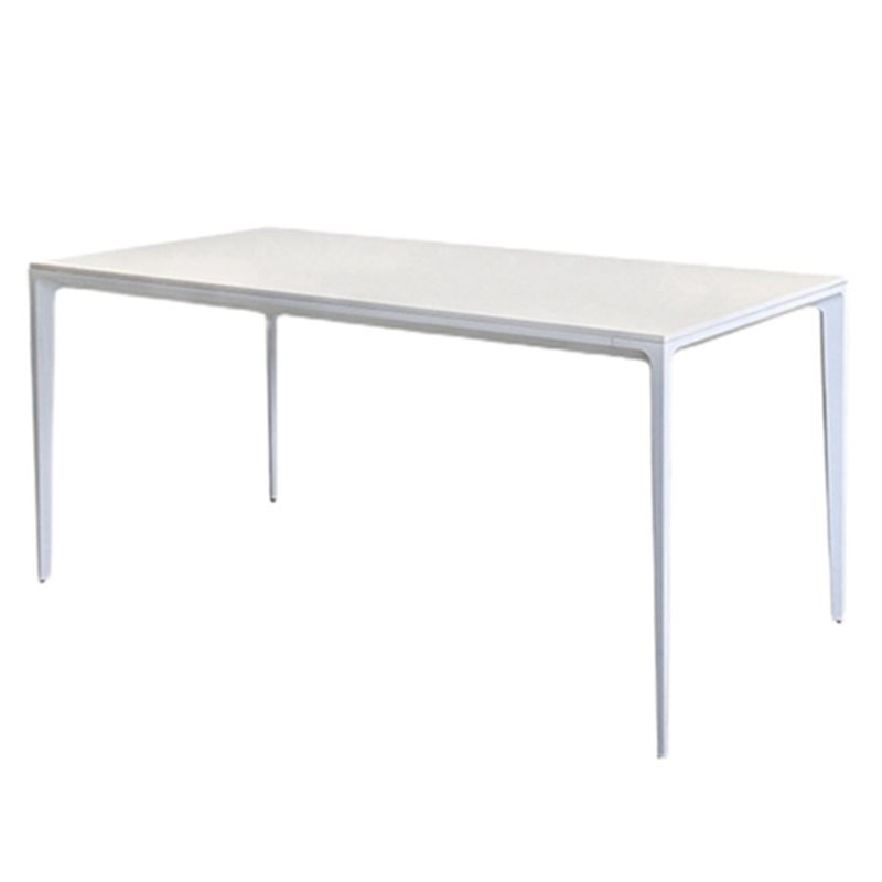Contemporary Rectangle Dining Table Sintered Stone Dining Table with 4 White Legs Clearhalo ' dining_table' 'Dining Tables & Seating' 'Dining Tables' 'furn' 'furn_dining_table' 'Furniture' 'furniture_dining_table' 'Kitchen & Dining Furniture' 'kitchen&dining_furn' 'kitchen' 'kitchen_dining_table' 1200x1200_2c50a670-a44f-40bc-8a8e-8dcc7ec23703