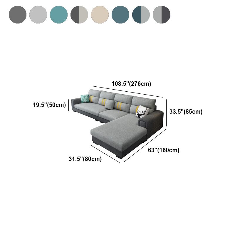 Scandinavian 4-seater Sectional with Square Arm for Living Room