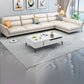 Contemporary Sectional Faux Leather Sofa Sectional with Flared Arm