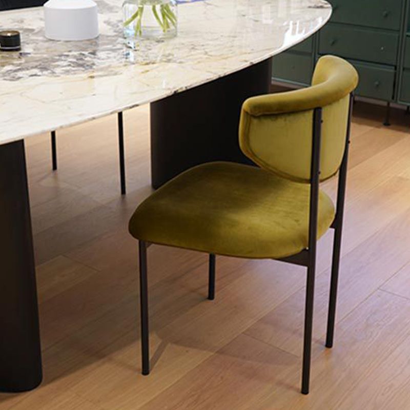 Tela silla de comedor de espalda abierta