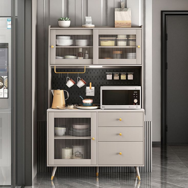 Contemporary Adjustable Shelves Sideboard 47.5 "W X 16 "D X 66 "H Side Board with 3 Drawer Clearhalo 'buffet_sideboard' 'Buffets & Sideboards' 'furn' 'furn_buffet_sideboard' 'Furniture' 'furniture_buffet_sideboard' 'Kitchen & Dining Furniture' 1200x1200_2c5244f2-3828-46ff-a467-b6b20558a970