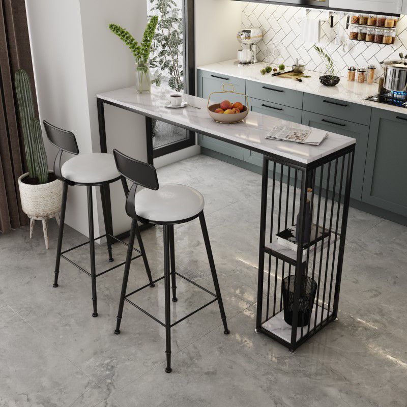 Modern Simple Counter Table 42-inch Height Artificial Marble Top Bar Table Clearhalo 'Bar Furniture' 'Bar Tables' 'bar_tables' 'furn' 'furn_bar_tables' 'Furniture' 'Kitchen & Dining Furniture' 1200x1200_2c53e3d4-8252-45a3-889f-16ad52cc4caa