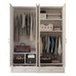 White Hinged Wardrobe Cabinet Engineered Wood Wardrobe Armoire