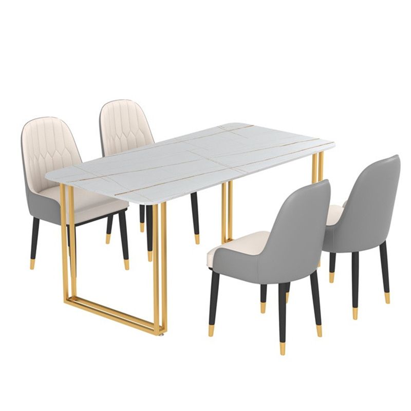 Modern wit en zwart in marmeren aanrechtrechte eettafel voor keuken