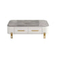 Rectangular Slate Top Coffee Table 4 Legs Cocktail Table with 2 Drawers Clearhalo 'Coffee & Accent Tables' 'Coffee Tables' 'coffee_tables' 'furn' 'furn_coffee_tables' 'Furniture' 'Living Room Furniture' 1200x1200_2c55efc2-9ab0-4787-a97e-28c5bdb18a64