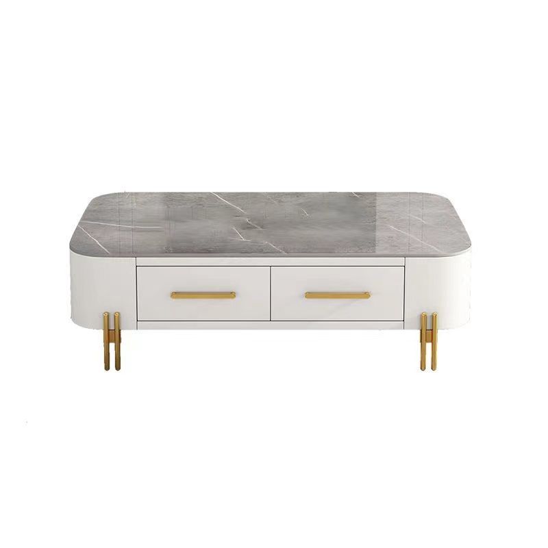 Rectangular Slate Top Coffee Table 4 Legs Cocktail Table with 2 Drawers Clearhalo 'Coffee & Accent Tables' 'Coffee Tables' 'coffee_tables' 'furn' 'furn_coffee_tables' 'Furniture' 'Living Room Furniture' 1200x1200_2c55efc2-9ab0-4787-a97e-28c5bdb18a64