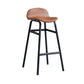 Modern Backrest Armless Counter Stool Iron Bar Stool with Seat and Pedal for Cafe