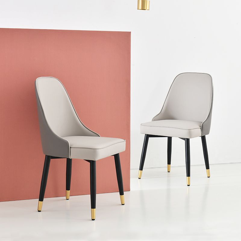 Nordic Style Metal Dining Armless Chair Upholstered Fabric Dining Side Chair Clearhalo ' kitchen&dining_furn' 'Dining Chairs' 'Dining Tables & Seating' 'dining_chair' 'furn' 'furn_dining_chair' 'Furniture' 'furniture_dining_chair' 'Kitchen & Dining Furniture' 'kitchen' 1200x1200_2c572855-a04b-4633-85a1-041a5176ab18