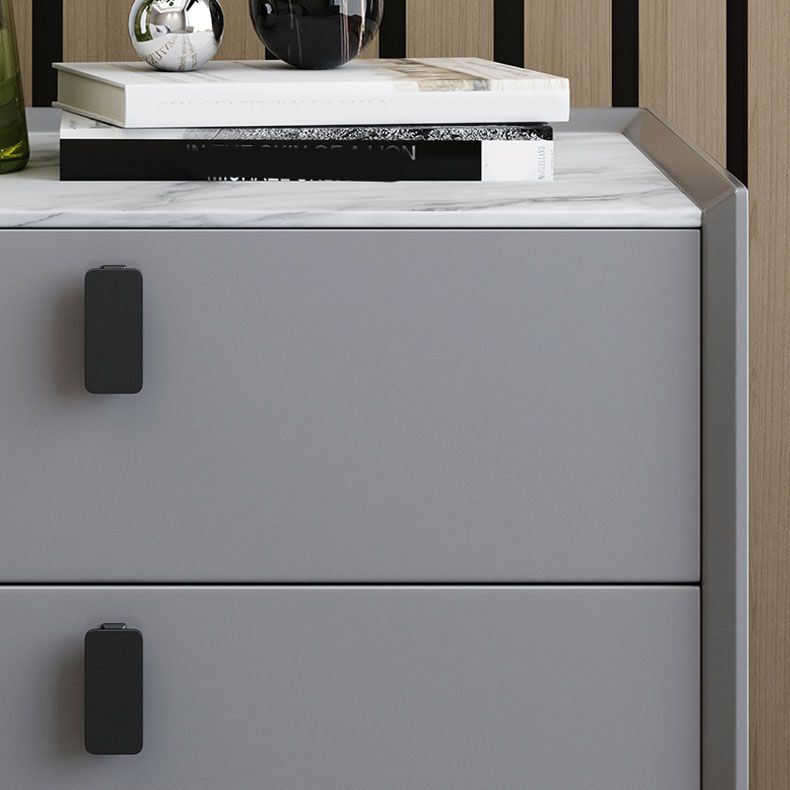 Faux Marble and Solid Wood Nightstand Contemporary Legs Included Bed Nightstand Drawers Clearhalo 'Bedroom Furniture' 'furn' 'furn_night_stand' 'Furniture' 'night_stand' 'Nightstands' 1200x1200_2c57b1bc-71a7-47cd-a8f2-253d989b1e69