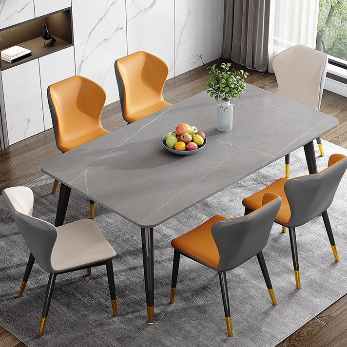 Glam Style Furniture Rectangle Stone Dining Room Table for Kitchen Clearhalo 'Dining Tables & Seating' 'Dining Tables' 'dining_table' 'furn' 'furn_dining_table' 'Furniture' 'Kitchen & Dining Furniture' 1200x1200_2c585351-d9a0-4f2e-bfb4-1fa7cfecc2fc