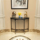 Glam Marble Accent Table Half Moon Sofa Console Table for Hall