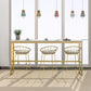 Glam Armless Bar Stool Metal Low Back Barstool with Gold Metal Legs