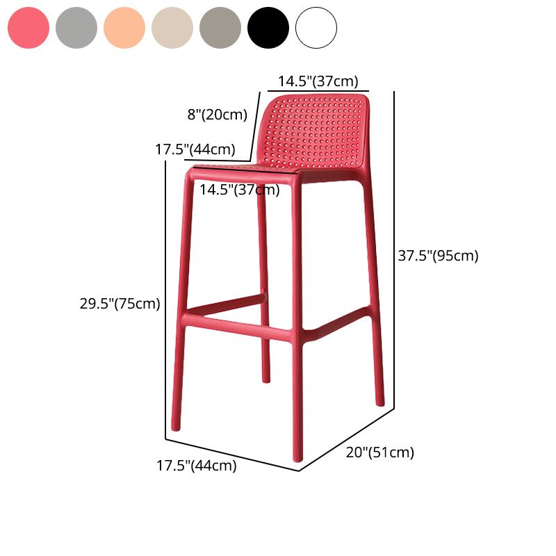 Modern Plastic Bristol Stool Footrest Matte Finish Stackable Barstool Clearhalo 'Bar Furniture' 'Bar Stools' 'bar_stools' 'furn' 'furn_bar_stools' 'Furniture' 'furniture_bar_stools' 'Kitchen & Dining Furniture' 1200x1200_2c597d37-c38c-4232-bd2f-c27422e449c2