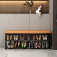 Modern Entryway Bench Cushioned Rectangle Seating Bench with Shelves Clearhalo 'Benches' 'Chairs & Seating' 'furn' 'furn_benches' 'Furniture' 'Living Room Furniture' 1200x1200_2c5aad3e-058d-48a5-8dd9-d6de93224b0b