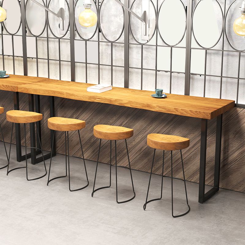 Industrial Solid Wood Natural Bistro Accent Dining Table Sled Bar Table Clearhalo 'Bar Furniture' 'Bar Tables' 'bar_tables' 'furn' 'furn_bar_tables' 'Furniture' 'Kitchen & Dining Furniture' 1200x1200_2c5bf115-cd22-421a-9429-9bd41d2c888f
