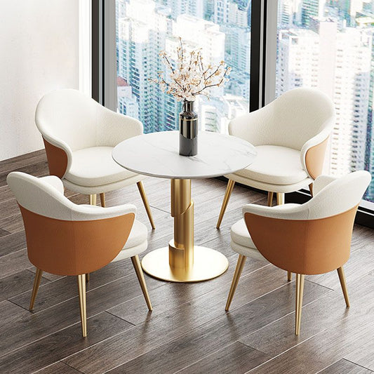 Chaise de salle à manger en cuir fausse glam