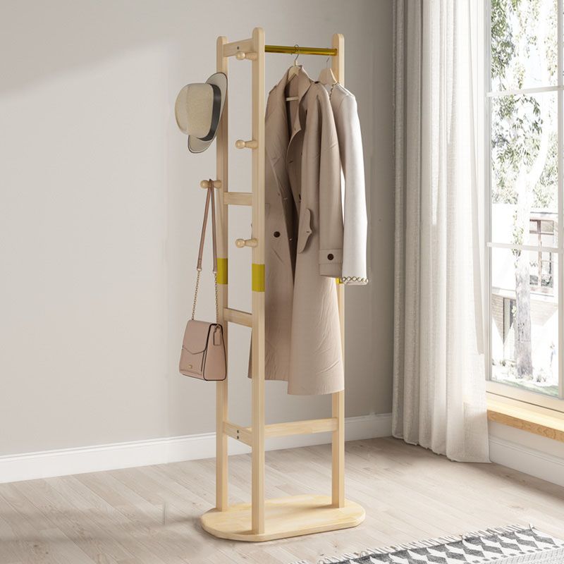 64 "Modern y contemporáneo de la colgilla de pino del hall del salón con riel colgante y ganchos