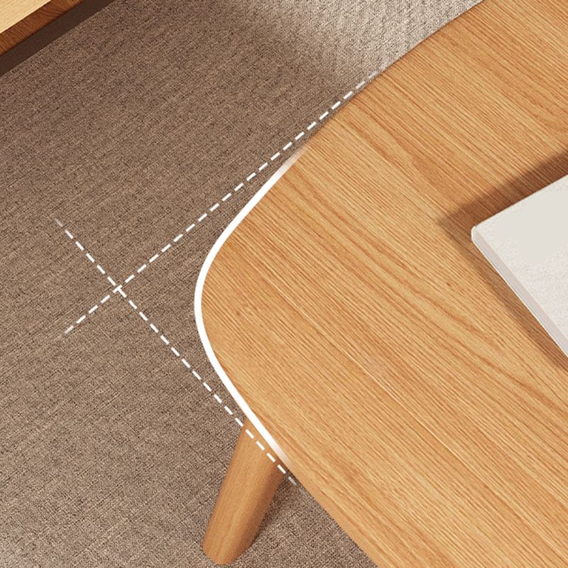 Modern Solid Wood Rectangular Coffee Table 4 Legs Folding Cocktail Table