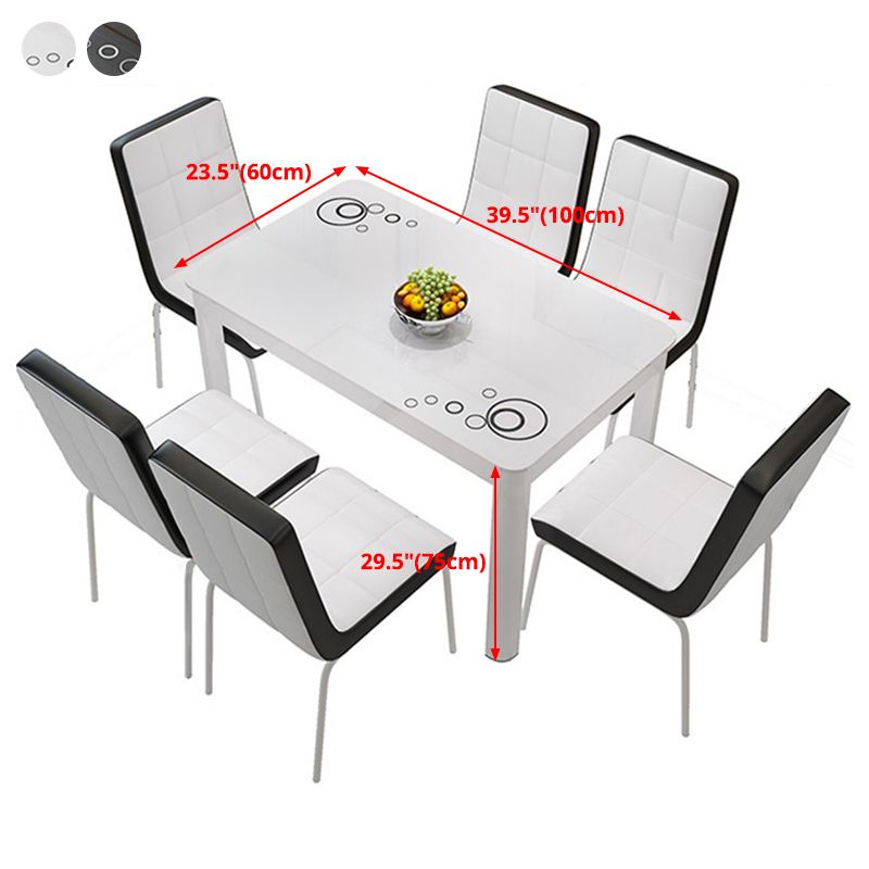 Glass Top Dining Table Modern Rectangle Dining Table with 4 Legs Clearhalo ' dining_table' 'Dining Tables & Seating' 'Dining Tables' 'Furniture' 'furniture_dining_table' 'Kitchen & Dining Furniture' 'kitchen&dining_furn' 'kitchen' 'kitchen_dining_table' 1200x1200_2c5e6b1a-1baa-4e53-81ff-27110f408683