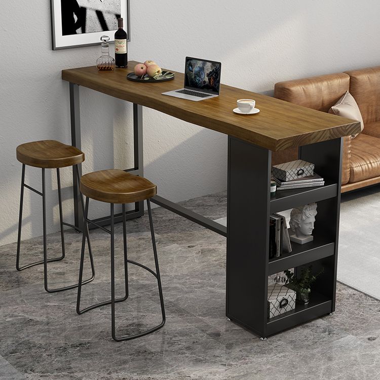 Pine Wood Bar Dining Table Modern Rectangle Bar Table with Trestle for Living Room Clearhalo 'Bar Furniture' 'Bar Tables' 'bar_tables' 'furn' 'furn_bar_tables' 'Furniture' 'furniture_bar_tables' 'Kitchen & Dining Furniture' 1200x1200_2c5eab81-1b19-45d8-8d45-77e570b0849b