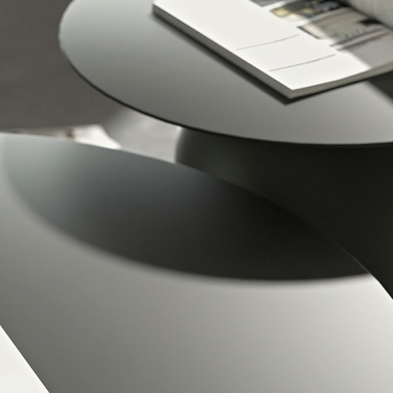 Mid-Century Modern Metal Coffee Table Round 1/2 Cocktail Table Clearhalo 'Coffee & Accent Tables' 'Coffee Tables' 'coffee_tables' 'furn' 'furn_coffee_tables' 'Furniture' 'Living Room Furniture' 1200x1200_2c5ee5c9-800b-4524-9595-b7ab735b18be