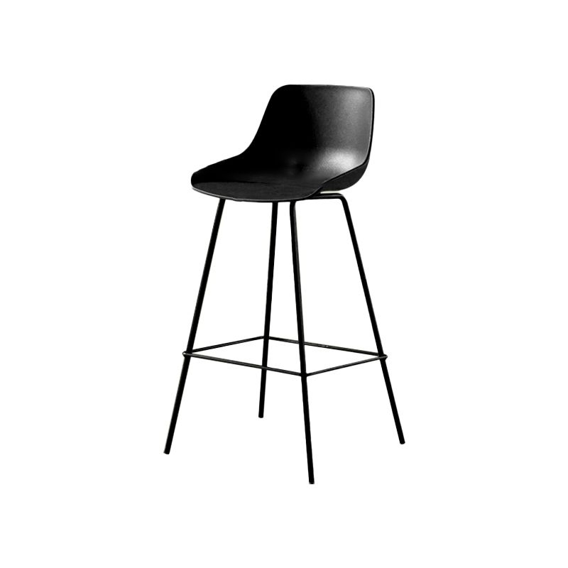 Contemporary Bar-stool Plastic Counter Bar Stool with Metal Legs for Home Clearhalo 'Bar Furniture' 'Bar Stools' 'bar_stools' 'furn' 'furn_bar_stools' 'Furniture' 'furniture_bar_stools' 'Kitchen & Dining Furniture' 1200x1200_2c5fd158-51ea-47b2-98b8-3731993cfbac