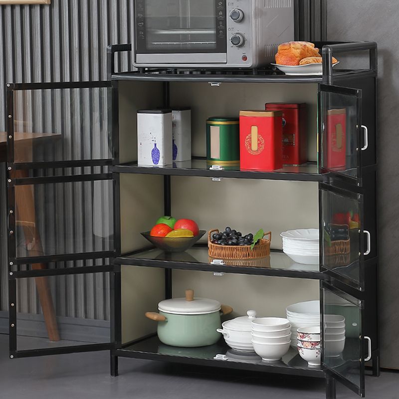 Mesa del aparador metálico espejo de Buffet negro moderno para sala de estar