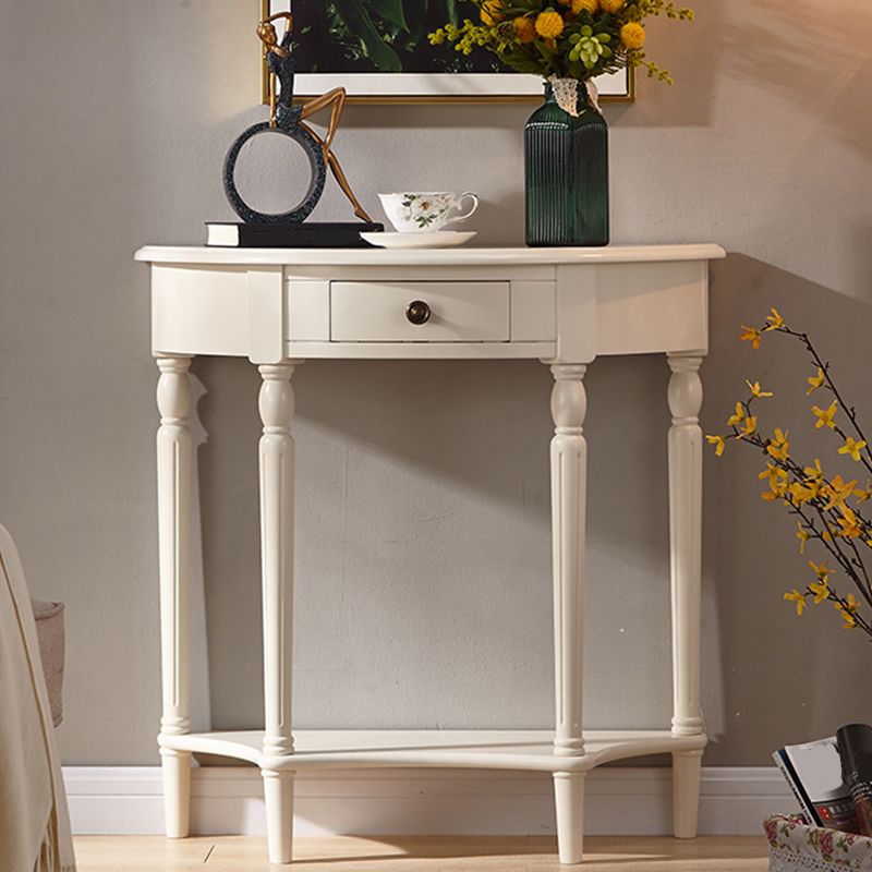 Tavolo da console in legno gommoso Tavolo accento in legno con cassetto e scaffale