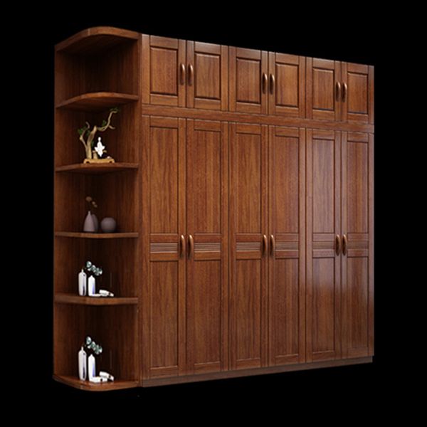 Traditional Walnut Wood Storage Cabinet Brown Cabinet for Home