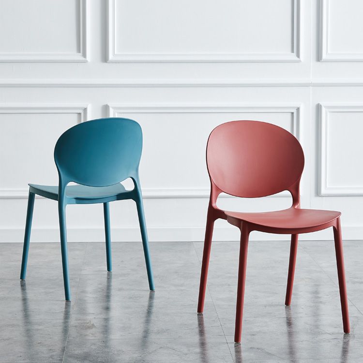 Scandinavian Plastic Armless Dining Chair Stackable Dining Side Chairs (Set of 4) Clearhalo ' kitchen&dining_furn' 'Dining Chairs' 'Dining Tables & Seating' 'dining_chair' 'furn' 'furn_dining_chair' 'Furniture' 'furniture_dining_chair' 'Kitchen & Dining Furniture' 'kitchen' 1200x1200_2c62204c-59ba-4f02-8f3b-a3ddc8365a4d