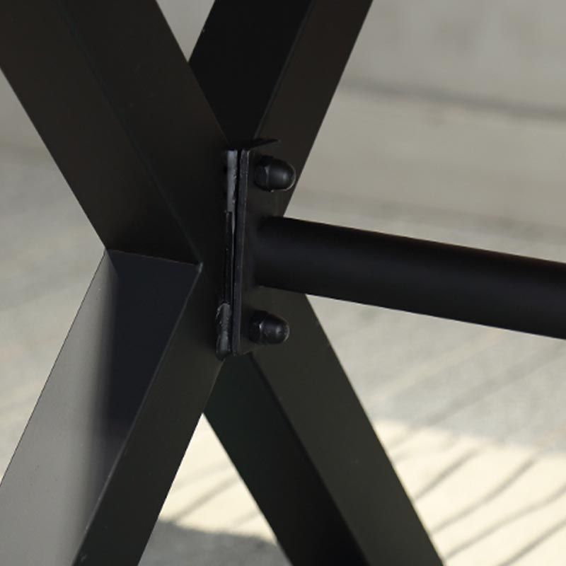 Industrial Coffee Shop Dining Table Rectangle Wood and Metal Base Dining Table Clearhalo 'Dining Tables & Seating' 'Dining Tables' 'dining_table' 'furn' 'furn_dining_table' 'Furniture' 'Kitchen & Dining Furniture' 1200x1200_2c633055-b30a-4859-83cb-3e16a7da2c9a