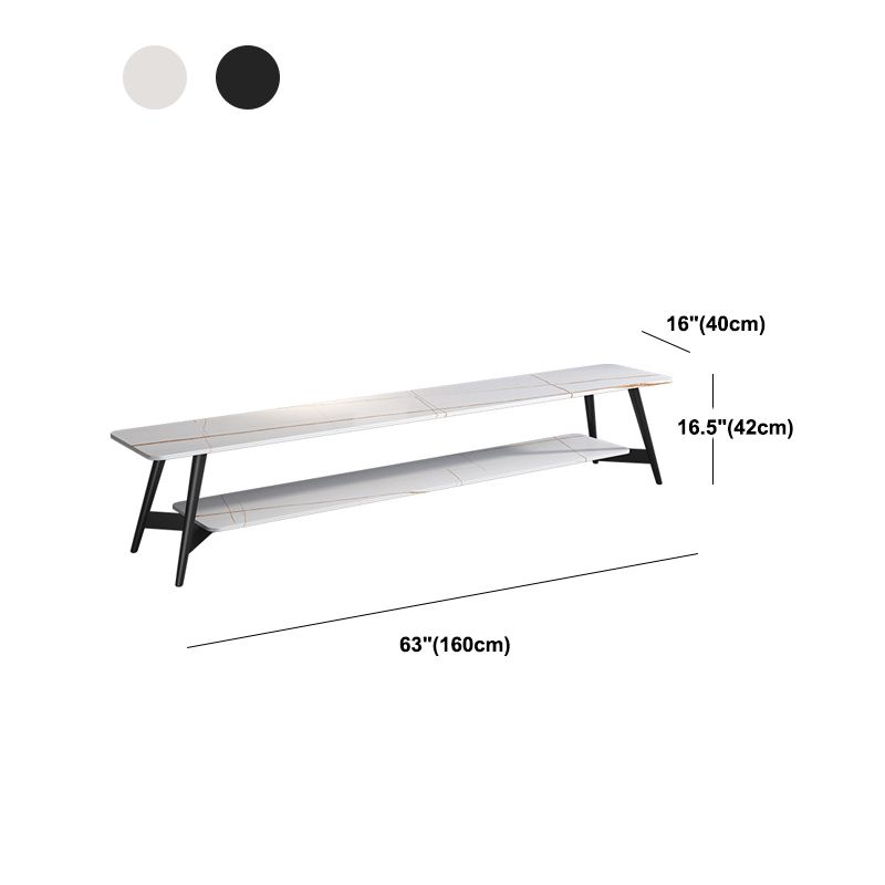 Moderno Marble TV Media Media Stand de estantería abierta de madera con piernas extraviadas