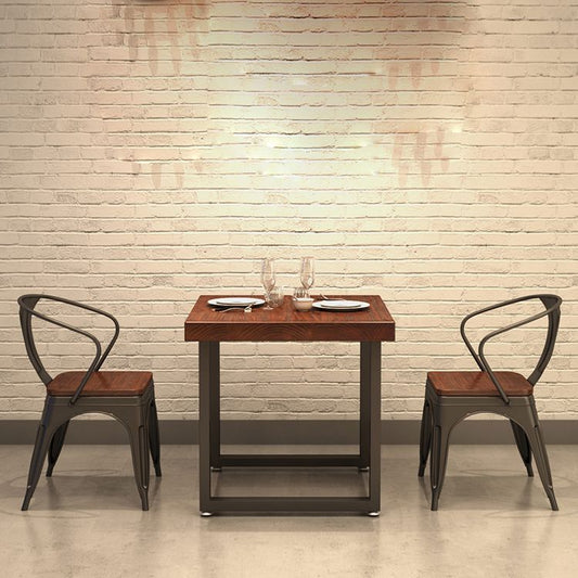 Industrial Square Dining Room Table Solid Wood Dining Site Table