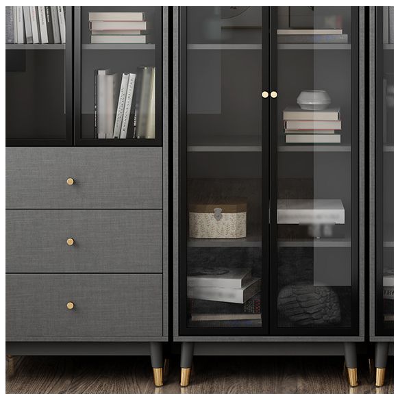 Manufactured Wood Glam Standard Bookcase Closed Back Bookcase with Glass Door Clearhalo 'Bookcases' 'furn' 'furn_bookcases' 'Furniture' 'furniture_bookcases' 'kitchen' 'kitchen_bookcases' 'Living Room Furniture' 'Office Furniture' 1200x1200_2c6807d5-cee3-4d20-af77-86b0d319b14c