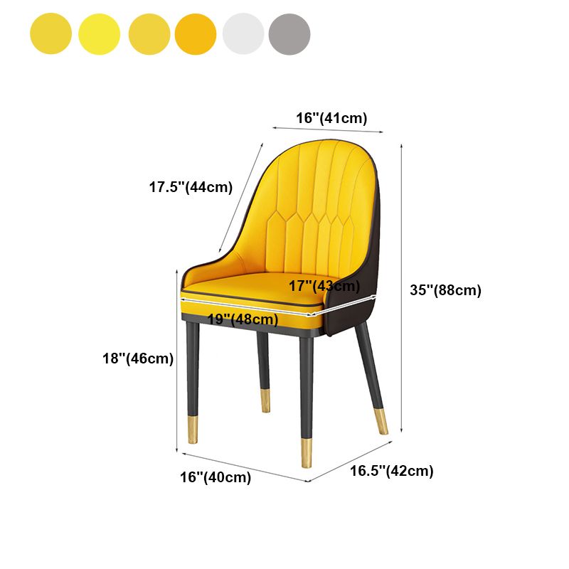 Glam Style Parsons Dining Side Chair Leather Indoor Dining Chair Clearhalo 'Dining Chairs' 'Dining Tables & Seating' 'dining_chair' 'furn' 'furn_dining_chair' 'Furniture' 'furniture_dining_chair' 'Kitchen & Dining Furniture' 1200x1200_2c68572b-b549-42c7-ba6d-abb7be322000