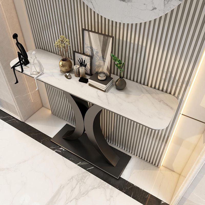 Tavolino di accento ovale glam in pietra per la sala per la sala