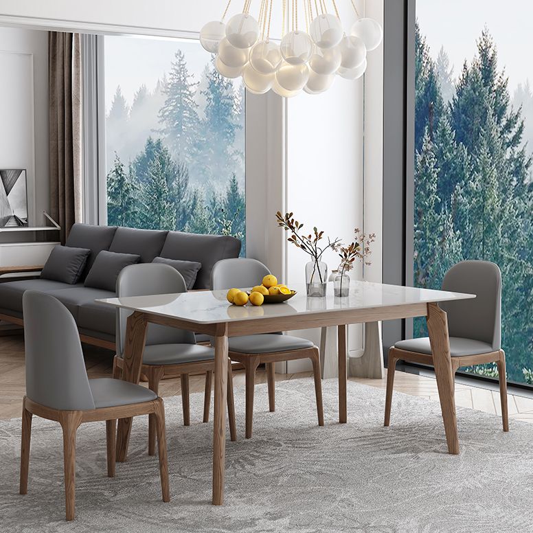 Industrial Sintered Stone Top Dining Table Rectangle Kitchen Dining Table with 4 Legs Base Clearhalo ' dining_table' 'Dining Tables & Seating' 'Dining Tables' 'furn' 'furn_dining_table' 'Furniture' 'furniture_dining_table' 'Kitchen & Dining Furniture' 'kitchen&dining_furn' 'kitchen' 'kitchen_dining_table' 1200x1200_2c6b48d4-a4e5-4636-baed-36979417e1f5