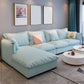 Modern Square Arm Sofa & Chaise, Loose Back Linen Sofa - 70.87" D