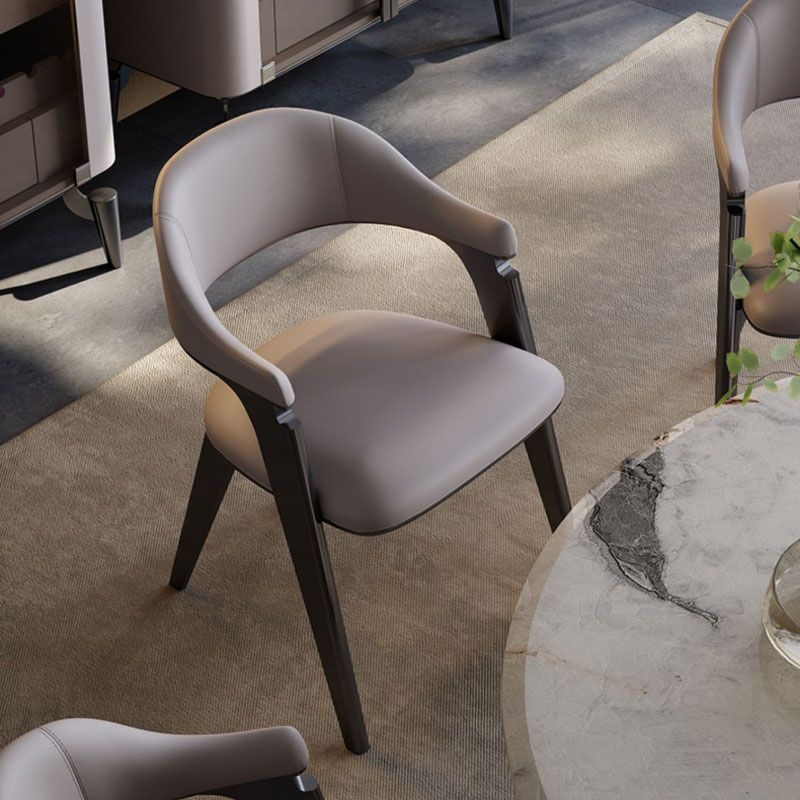 Industrial Style Arm Dining Chair Faux Leather Open Back Dining Chair for Bedroom Clearhalo 'Dining Chairs' 'Dining Tables & Seating' 'dining_chair' 'furn' 'furn_dining_chair' 'Furniture' 'Kitchen & Dining Furniture' 1200x1200_2c6bffe7-930d-4589-9810-3792f29895a2