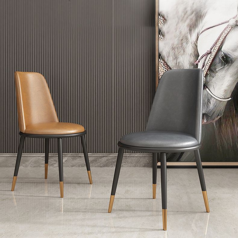 Nordic Dining Chair Armless Dining Chair with Metal Legs for Home Clearhalo 'Dining Chairs' 'Dining Tables & Seating' 'dining_chair' 'furn' 'furn_dining_chair' 'Furniture' 'Kitchen & Dining Furniture' 1200x1200_2c6df951-02a3-4321-a751-6092a67e30e7