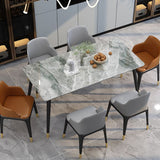 Nordic 1/4/5/7 pezzi Set da pranzo Tavolo da pranzo in pietra rettangolo per sala da pranzo