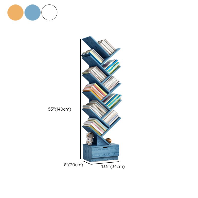 Modern Open Back Standard Bookshelf Engineered Wood Bookcase with Drawers for Study Room Clearhalo 'Bookcases' 'furn' 'furn_bookcases' 'Furniture' 'Office Furniture' 1200x1200_2c6e02c6-18f7-45fd-ae38-b30205e01c36
