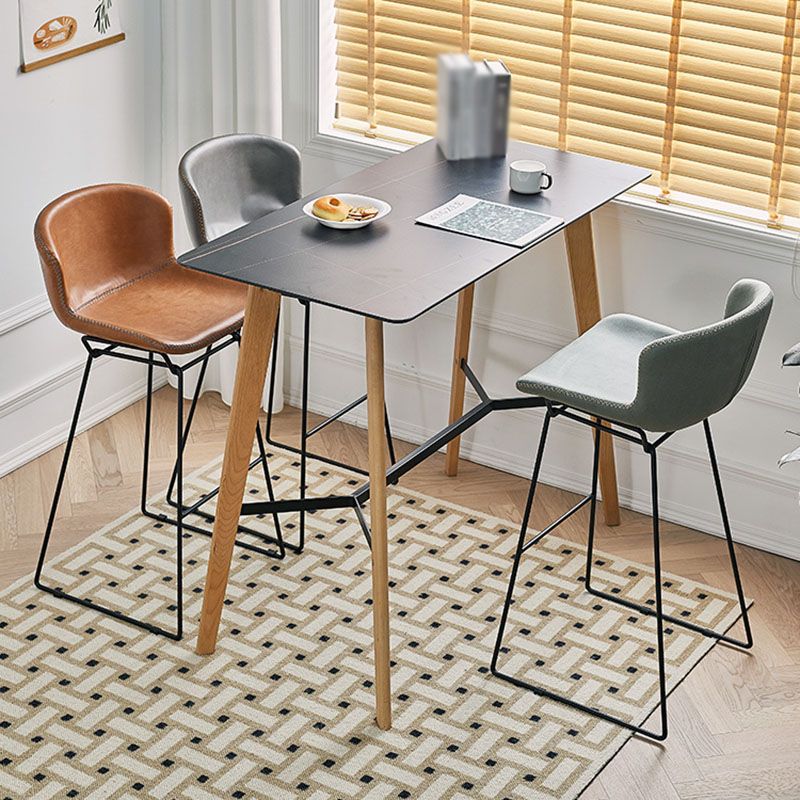 Scandinavian Footrest Living Room Stool Matte Finish PU Leather Barstool Clearhalo 'Bar Furniture' 'Bar Stools' 'bar_stools' 'furn' 'furn_bar_stools' 'Furniture' 'furniture_bar_stools' 'Kitchen & Dining Furniture' 1200x1200_2c70bb43-f47b-4701-ac81-7a7ea1a211de