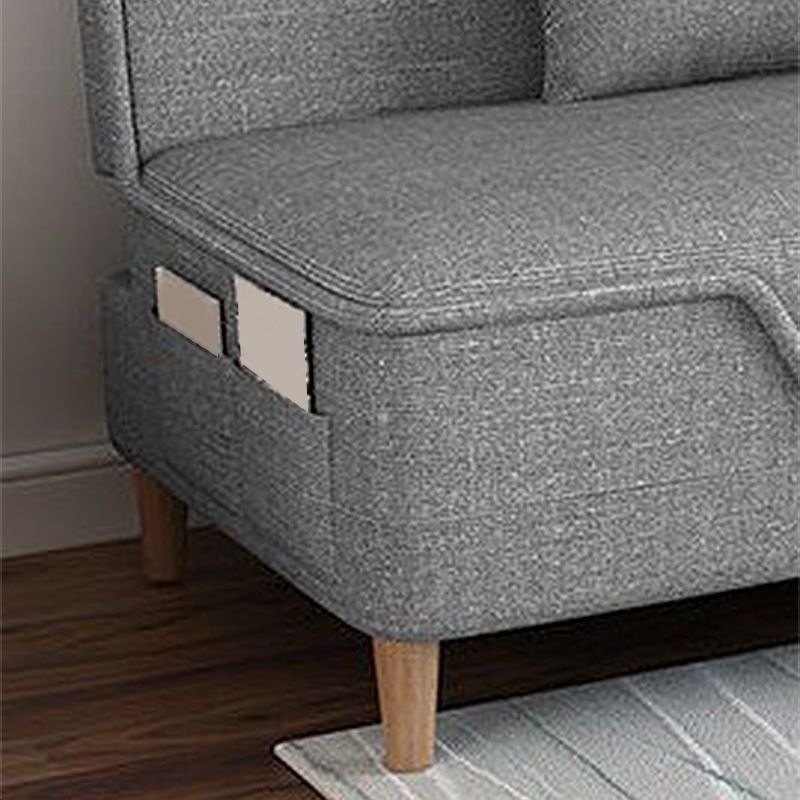 Mezcla de lino Sofá sin brazos con bolsas de almacenamiento Sofá convertible para sala de estar
