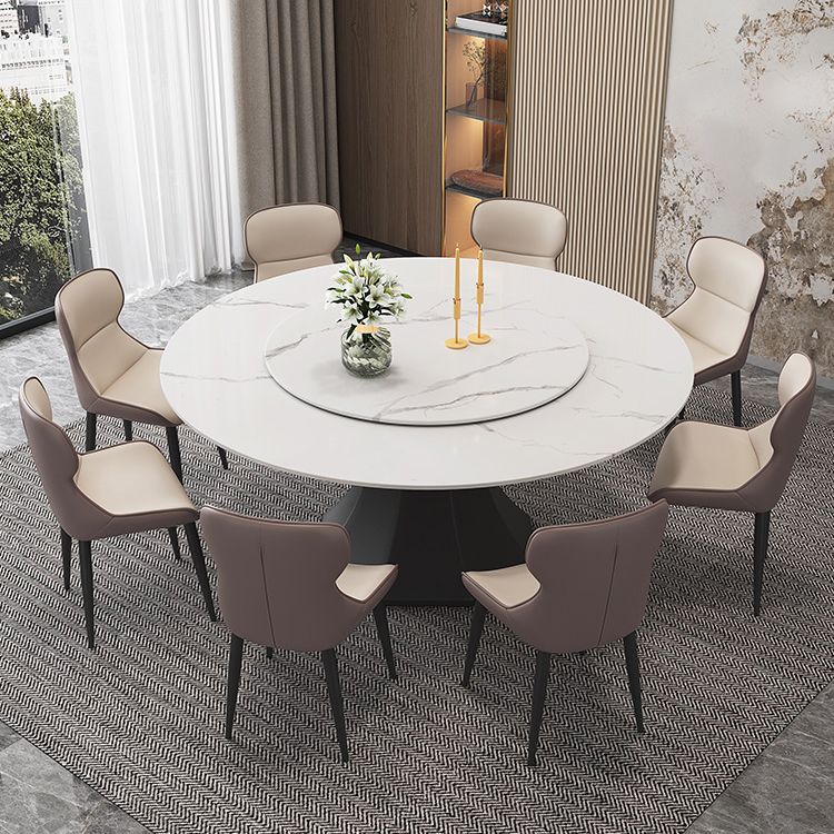 Contemporary 1/4/5/7/9/13 Pieces Furniture Round Stone Dining Set in White Clearhalo 'Dining Room Sets' 'Dining Tables & Seating' 'dining_room_set' 'furn' 'furn_dining_room_set' 'Furniture' 'Kitchen & Dining Furniture' 1200x1200_2c7358f5-701b-4061-b850-5921a0663b5c