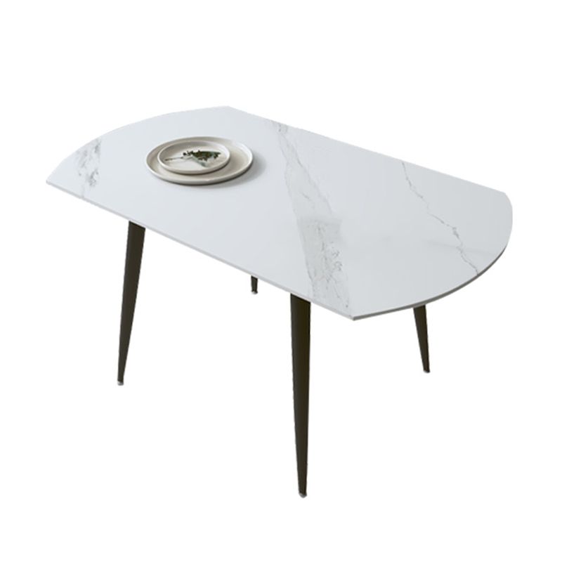 Modern Sintered Stone Dinner Table Round Table with Black Frame for Kitchen Clearhalo ' dining_table' 'Dining Tables & Seating' 'Dining Tables' 'furn' 'furn_dining_table' 'Furniture' 'furniture_dining_table' 'Kitchen & Dining Furniture' 'kitchen&dining_furn' 'kitchen' 'kitchen_dining_table' 1200x1200_2c7621ba-cea7-4075-b0eb-86699ec04feb
