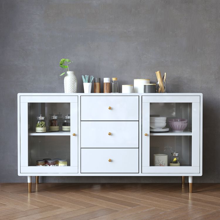 Artificial Wood Kitchen Sideboard Cabinet Glam Buffet Server Cabinet with Storage Clearhalo 'buffet_sideboard' 'Buffets & Sideboards' 'furn' 'furn_buffet_sideboard' 'Furniture' 'Kitchen & Dining Furniture' 1200x1200_2c77d319-b265-4de2-886d-1ceb24755edb