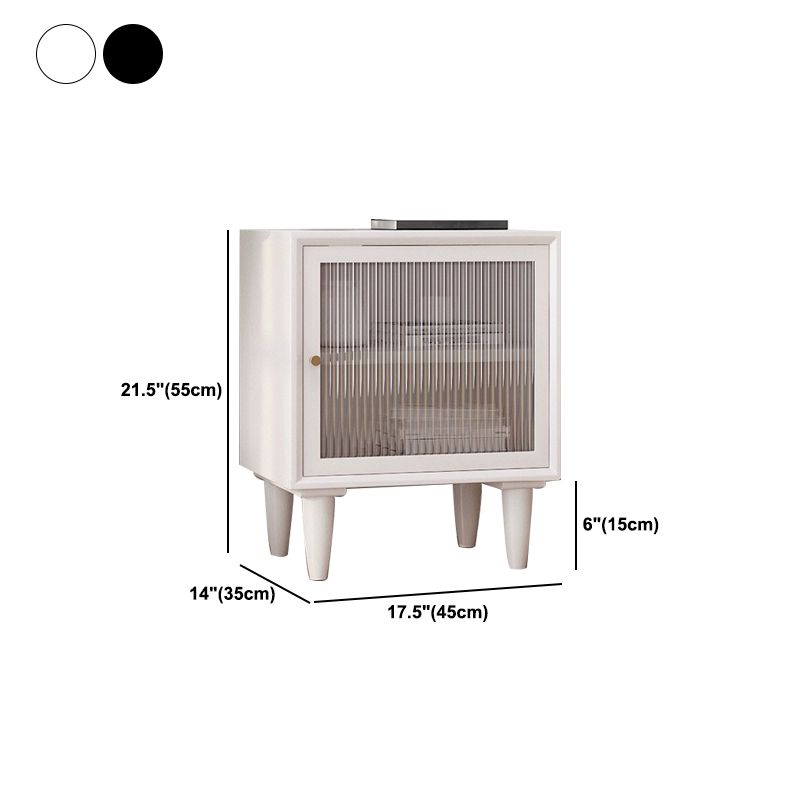 19.6 "/21.6" de alto soporte de madera en stand de noche moderna blanca / negra